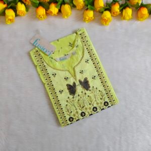 LEMON GLOW WITH INTRICATE BUTTERFLY EMBROIDERY KURTI