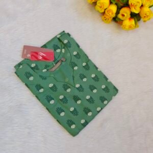 GREEN BLOOM COTTON KURTI | SOFT FLORAL DESIGN
