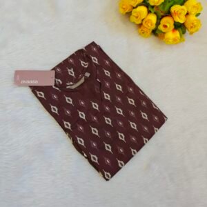 RICH MAROON BASE WITH WHITE IKAT-INSPIRED DIAMOND KURTI
