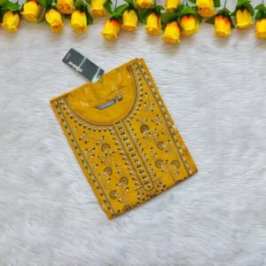YELLOW EMBRO KURTI