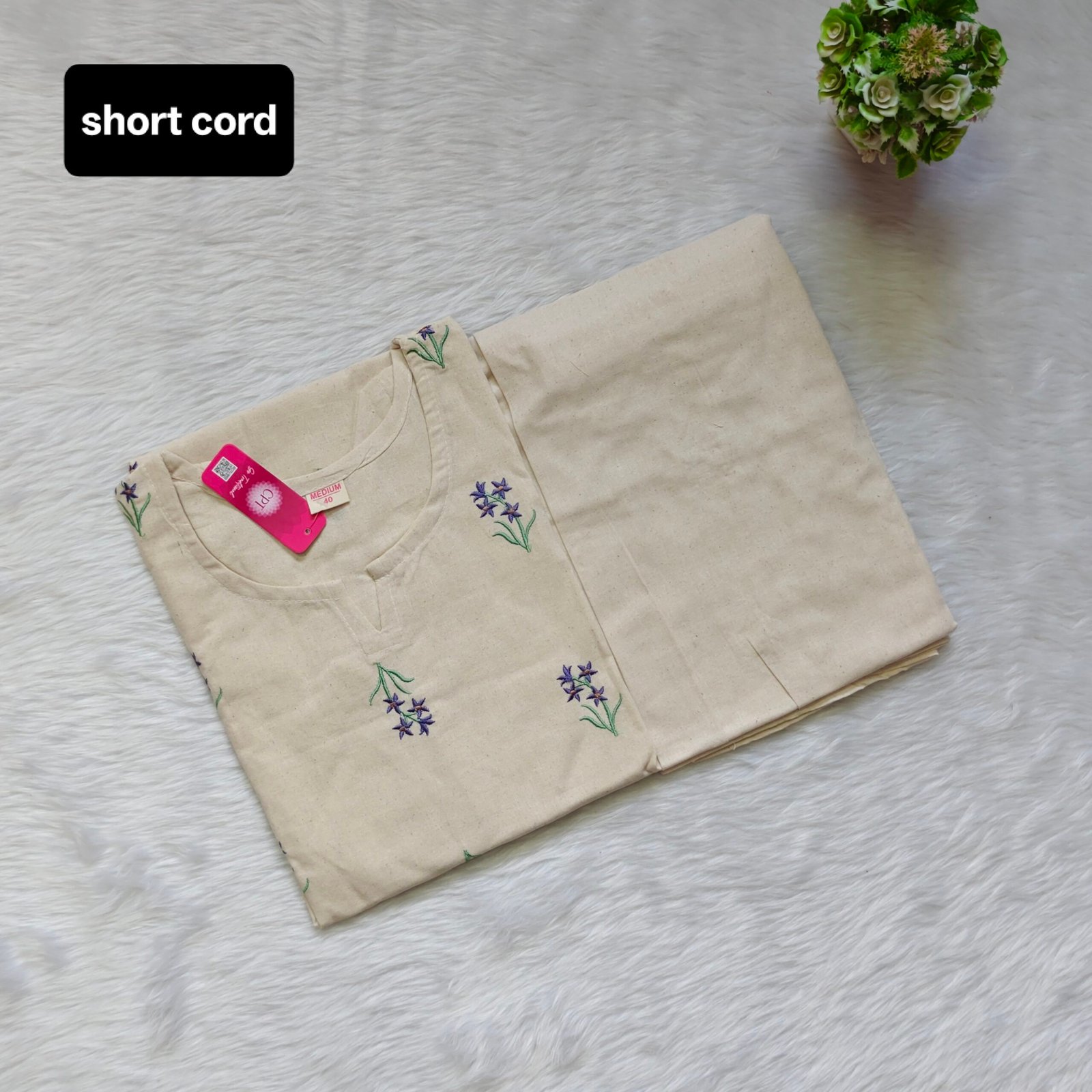 KHADI PURPLE FLORAL CORD SET (A-LINE)