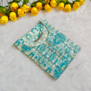 SKY BLUE WHITE KURTI