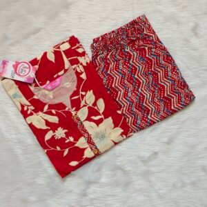 RED WHITE FLORAL CORD