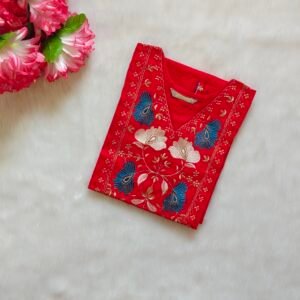 RED FLORAL KURTI