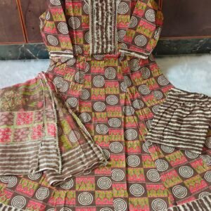 BROWN CIRCLE ANARKALI  SET