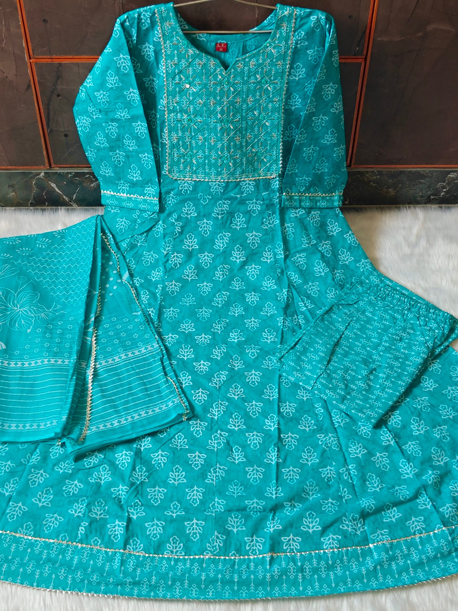 GREEN ANARKALI SET