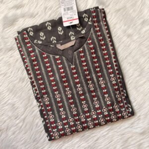 GREY FLORAL KURTI