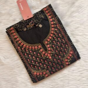 BLACK EMBROIDERY SILK KURTI
