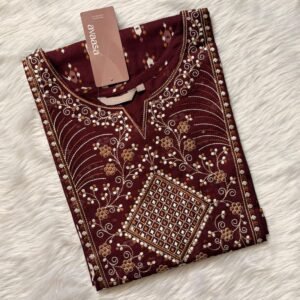 DARK PURPLE EMBROIDERY KURTI