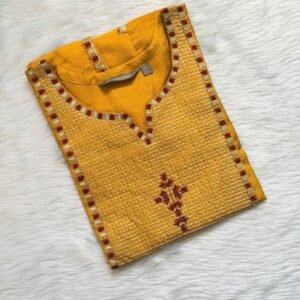 YELLOW EMBRO KURTI