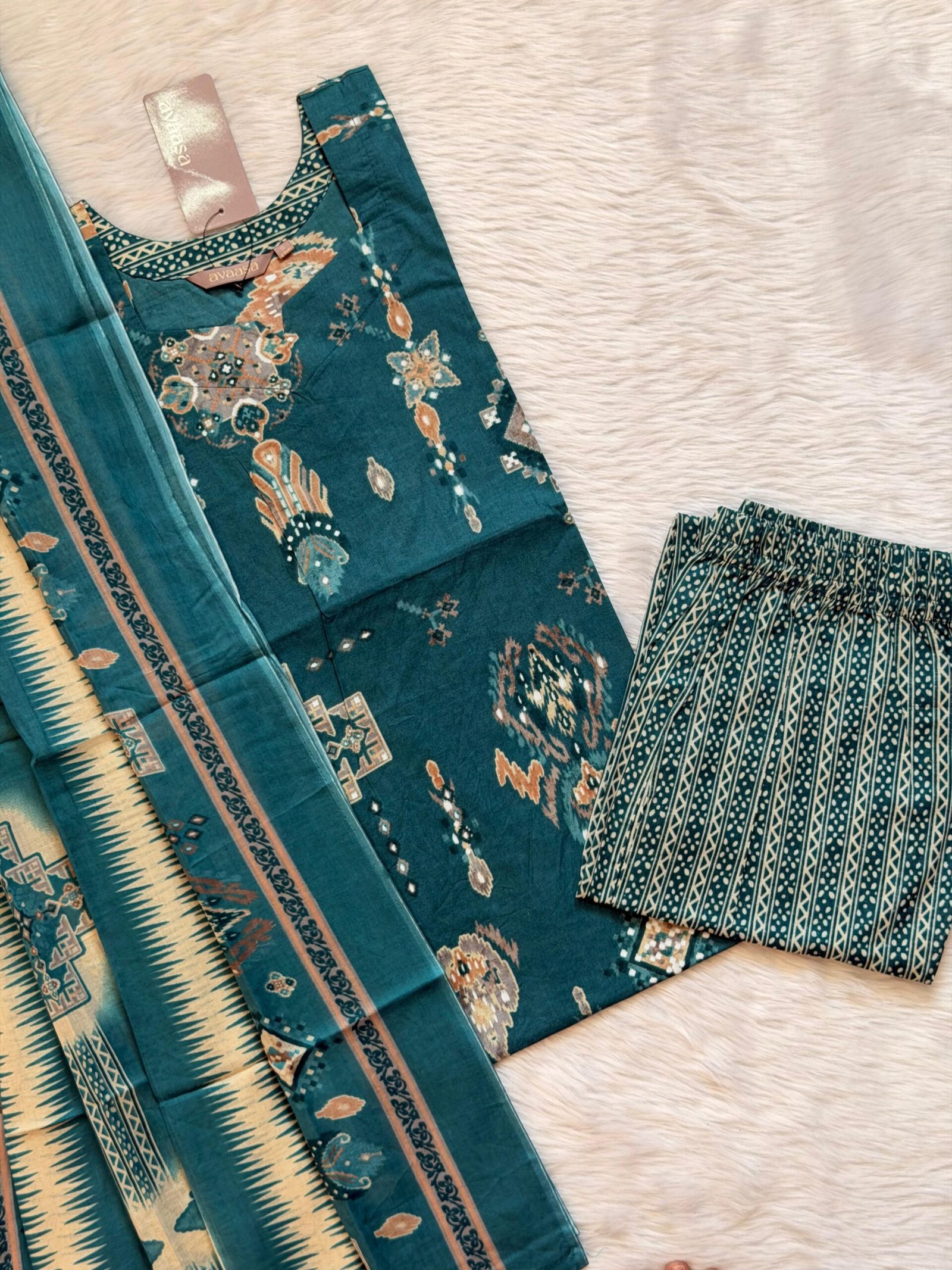 TEAL GREEN COTTON SET