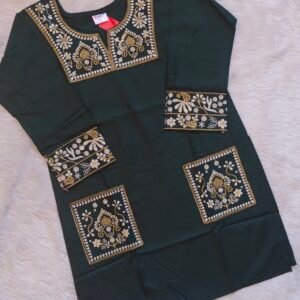 DARK GREEN SHORT KURTI