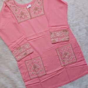 BABY PINK SHORT KURTI
