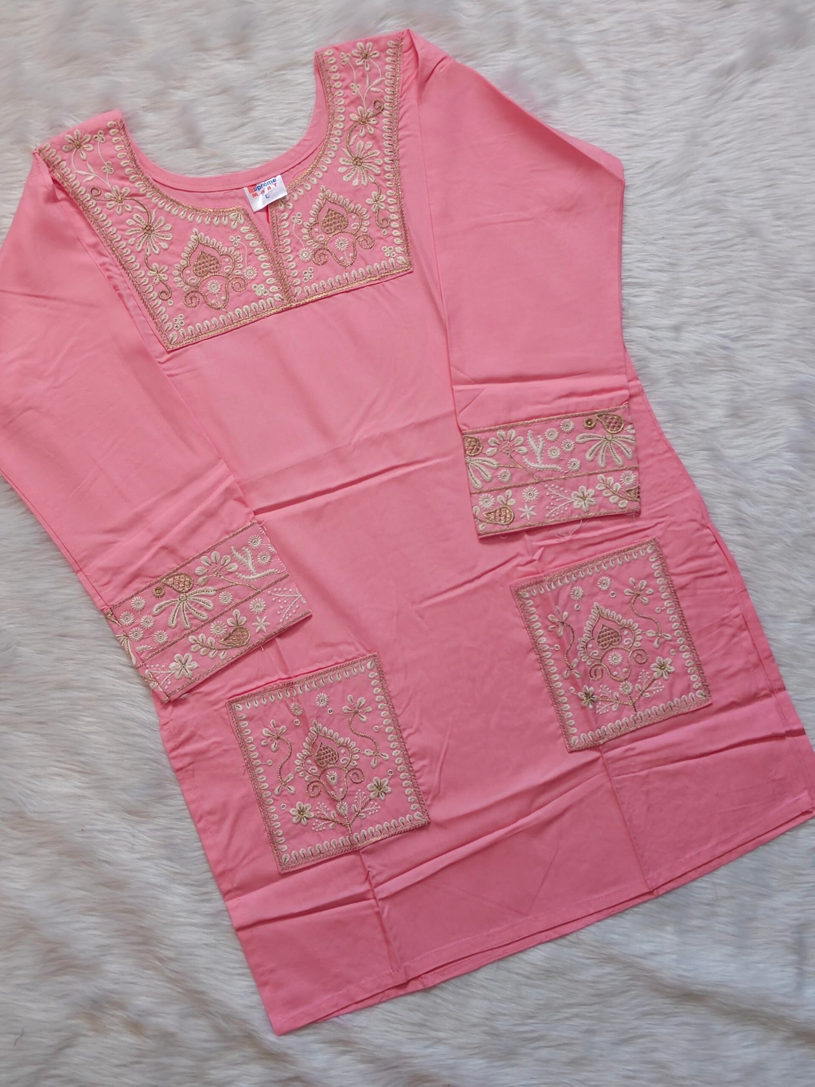 BABY PINK SHORT KURTI