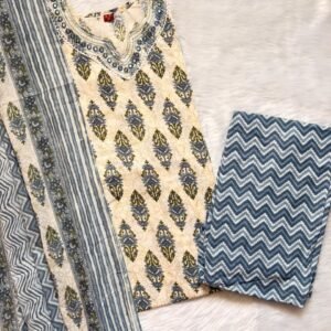 IVORY AND GREY COTTON SET