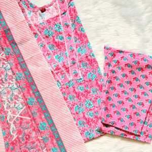 PINK AND GREEN COMBO COTTON SET