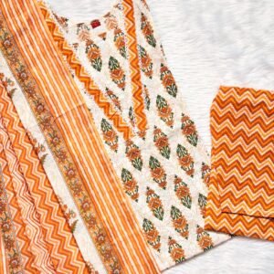 IVORY ORANGY COTTON SET