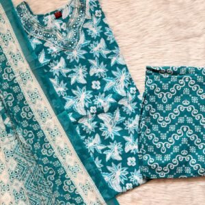 BLUISH GREEN  COTTON SET