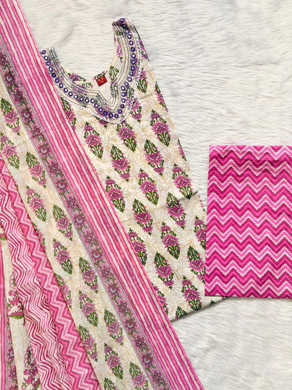 IVORY PURPLE COTTON SET
