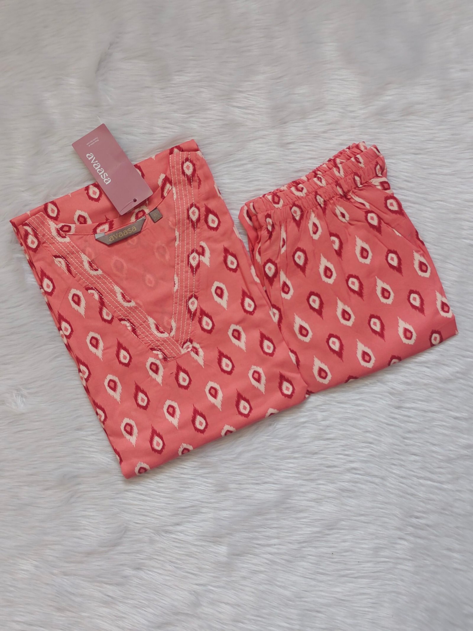 PEACH FLORAL CORD