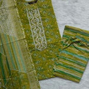 YELLOW GREEN COTTON SET