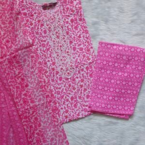 WHITE PINK COTTON SET