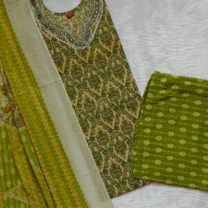 GREEN EMBRO COTTON SET
