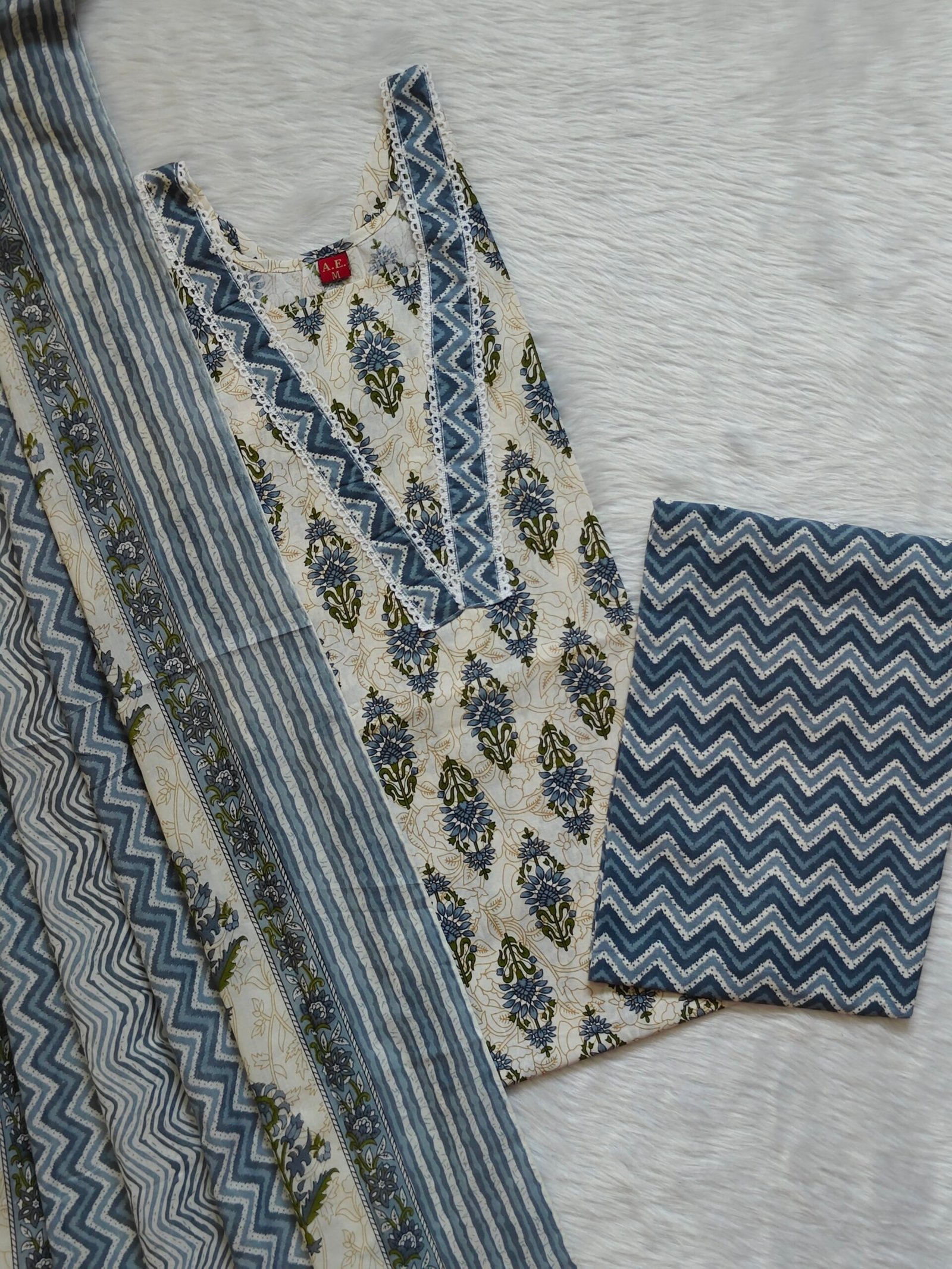 GREY IVORY COTTON SET