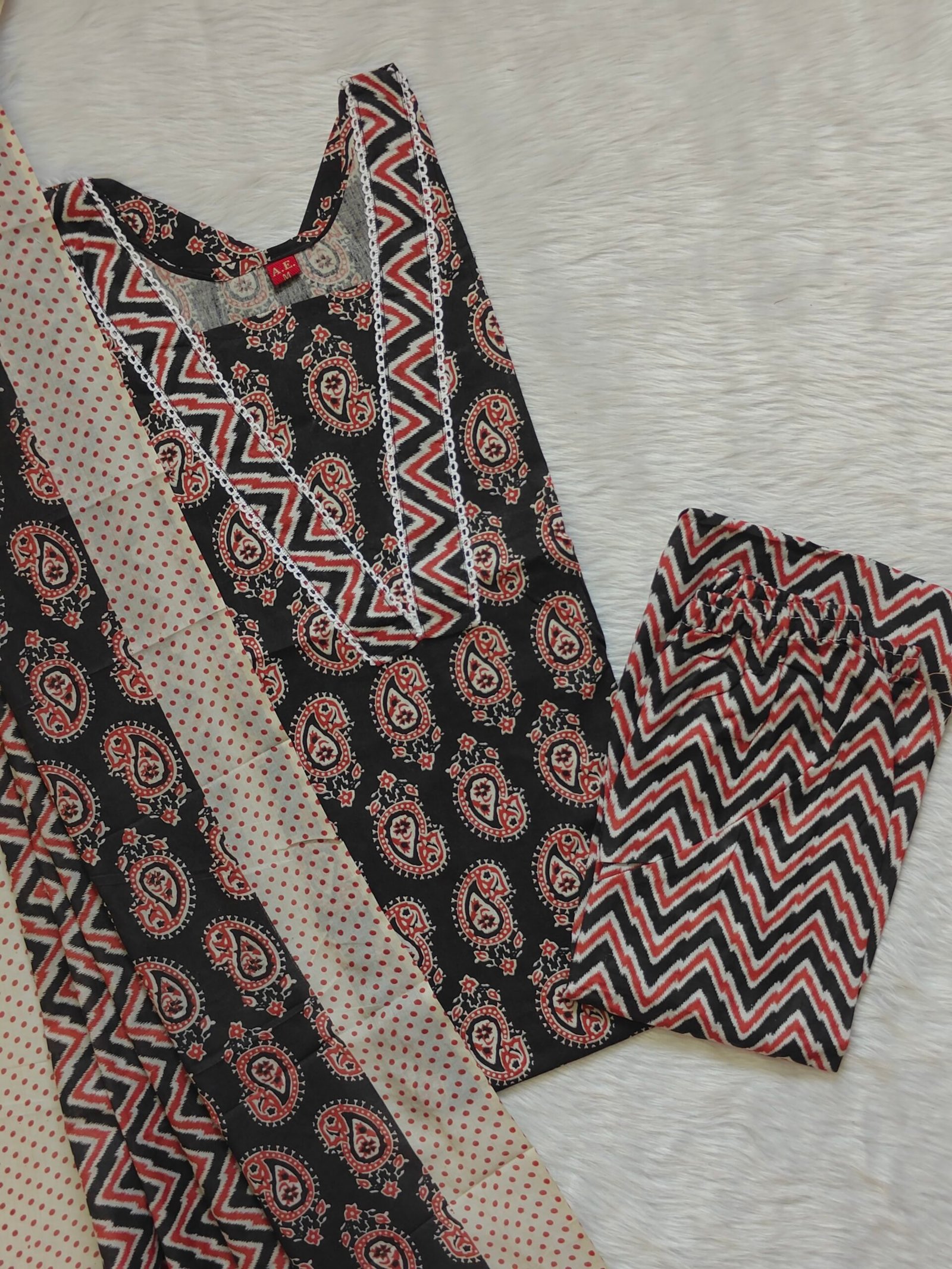 BLACK MAANGA COTTON SET